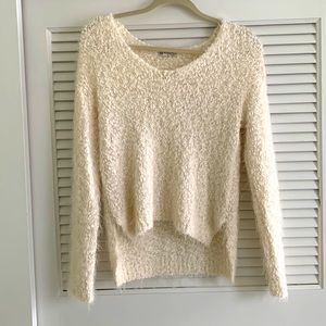 Super soft white fuzzy sweater